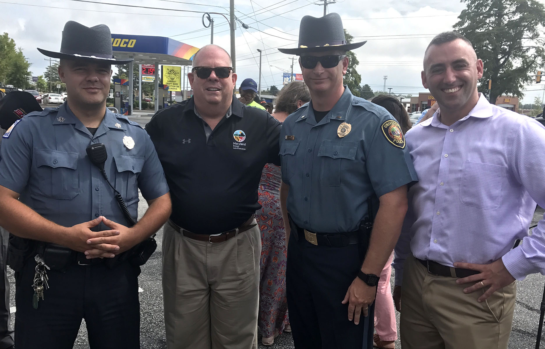 Governor Larry Hogan with SUPD officers